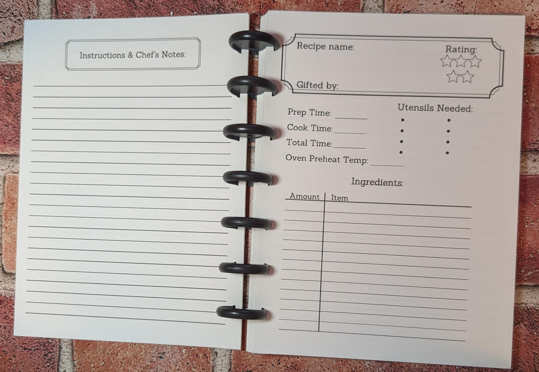 Recipe notebook Recipe notebook