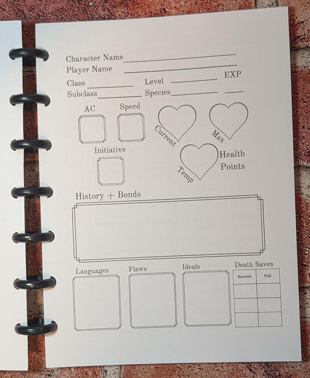 DnD Player notebook DnD Player notebook